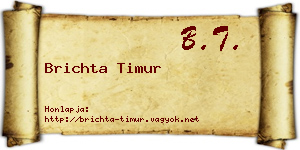 Brichta Timur névjegykártya